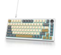 iTastatur NKRO Creamy Clavier de jeu filaire 75 % avec joint remplaçable à chaud, interrupteur blanc, clavier mécanique TKL 82 touches, pour PC, ordinateur portable, Windows Gamer (Glimmer)
