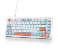 iTastatur NKRO Creamy Clavier de jeu filaire à 75 % avec joint d'étanchéité remplaçable à chaud, interrupteur blanc, clavier mécanique TKL 82 touches, pour PC, ordinateur portable, Windows Gamer