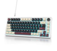 iTastatur NKRO Creamy Clavier de jeu filaire à 75 % avec joint remplaçable à chaud, interrupteur blanc, clavier mécanique TKL 82 touches, pour PC, ordinateur portable, Windows Gamer