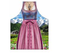 ITATI Tablier bavarois coloré imprimé 100% polyester Taille universelle pour adulte