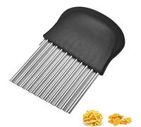 iTauyees Couteau de Tranches de Pomme de Terre, Couteau Lame Ondulée en Acier Inoxydable, Coupe Frites Ondulé, Couteau de Tranches de Patate, pour Cuisine Frites Outil, Fruits, Légumes, Carottes