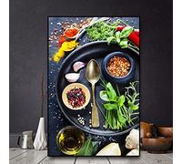 ITAWS Affiche Et Impression Mur Art Photo Grains De Légumes Épices Cuillère Cuisine Toile Peinture, 50 X 70 Sans Cadre Moderne Fille Chambre Décor À La Maison Pas De Cadre