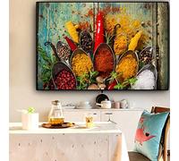 ITAWS Affiche Et Impression Mur Art Photo Grains Épices Cuillère Toile Peinture, 50X70 No Frame Moderne Fille Chambre Décor À La Maison Pas De Cadre