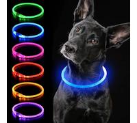 iTayga Collier Chien Lumineux, Collier LED pour Chien Rechargeable USB, Peut être coupé à n'importe Quelle Taille, Collier pour Chiens de sécurité pour Petits, Moyens et Grands Chiens.(Bleu)