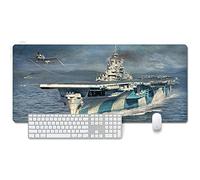 ITBT Battleship World Tapis de Souris XXL 900x400mm Hydrorésistant Anime Mouse Pad Grand Tapis de Souris Gamer avec Base en Caoutchouc Anti-Glissant Surface Texturée pour Ordinateur et PC, D