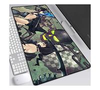 ITBT Black Rock Shooter Anime Extended XXL Mousepad,Speed Gaming Mouse Mat,800x300mm Large Anime Mousepad with Non-Slip Rubber Base,3mm Stitched Edges,for Computer PC,F