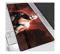ITBT Dieu de la Guerre, E 900x400mm Tapis de Souris XXL Multifonction Gaming Mousepad XXL Grand sous Main, Anime Souris 3mm Bureau Anti-Glissant Surface Texturée pour Ordinateur