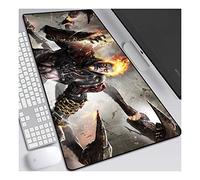 ITBT Dieu de la Guerre, F 900x400mm Tapis de Souris XXL Multifonction Gaming Mousepad XXL Grand sous Main, Anime Souris 3mm Bureau Anti-Glissant Surface Texturée pour Ordinateur