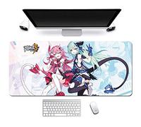 ITBT Honkai Impact 3rd. 900x400mm Tapis de Souris XXL Multifonction Gaming Mousepad XXL Grand sous Main, Anime Souris 3mm Bureau Anti-Glissant Surface Texturée pour Ordinateur, Q