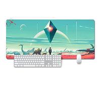 ITBT No Man's Sky Tapis de Souris XXL 900x400mm Hydrorésistant Anime Mouse Pad Grand Tapis de Souris Gamer avec Base en Caoutchouc Anti-Glissant Surface Texturée pour Ordinateur et PC, C