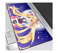 ITBT Sailor Moon Tapis de Souris XL 800x300mm Hydrorésistant Anime Mouse Pad Grand Tapis de Souris Gamer avec Base en Caoutchouc Anti-Glissant Surface Texturée pour Ordinateur et PC, F