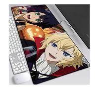 ITBT Seraph of The End Anime Extended XXL Mousepad,Speed Gaming Mouse Mat,800x300mm Large Anime Mousepad with Non-Slip Rubber Base,3mm Stitched Edges,for Computer PC,D