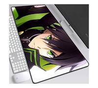 ITBT Seraph of The End Anime Extended XXL Mousepad,Speed Gaming Mouse Mat,800x300mm Large Anime Mousepad with Non-Slip Rubber Base,3mm Stitched Edges,for Computer PC,F