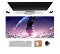 ITBT Tapis de Souris Your Name 900x400mm Tapis de Souris XXL Multifonction Gaming Mousepad XXL Grand sous Main, Anime Souris 3mm Bureau Anti-Glissant Surface Texturée pour Ordinateur, W
