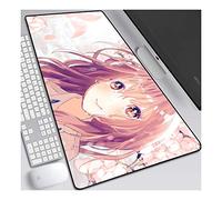ITBT The Shape of Voice Anime Extended XXL Mousepad,Speed Gaming Mouse Mat,800x300mm Large Anime Mousepad with Non-Slip Rubber Base,3mm Stitched Edges,for Computer PC,D