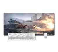 ITBT World of Tanks Tapis de Souris XXL 900x400mm Hydrorésistant Anime Mouse Pad Grand Tapis de Souris Gamer avec Base en Caoutchouc Anti-Glissant Surface Texturée pour Ordinateur et PC, S