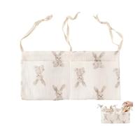 ITCGOB Organisateur de Lit Bébé Suspendu - Sac de Rangement Bébé Motif Lapin 20x39cm - Vide Poche Lit pour Couches, Doudous et Accessoires - Décoration Chambre Bébé Pratique