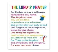 ITCLEYMDZV Bible Scripture Poster The Lords Prayer Our Father Christian Wall-Art for Church Classroom and Nursery Decor(Framed,12x18inch(30x45cm))