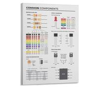 ITCLEYMDZV Electronic Engineer Gift Circuit Components Chart Electrical Engineering Educational Poster Canvas Wall-Art for Office Decor(Unframed,12x18inch(30x45cm))