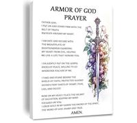ITCLEYMDZV Ephesians 6 Wall-Art, Armor of God Spiritual Warfare Prayer, Christian Inspiration for Home Office and Church(Unframed,12x18inch(30x45cm))
