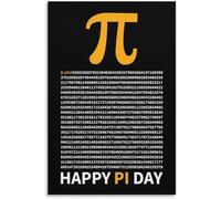 ITCLEYMDZV Happy Pi Day Poster Greek Symbol Irrational Number Mathematical Constant Classroom Decor Math Print for Home School Wall-Art(Framed,08x12inch(20x30cm))