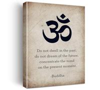 ITCLEYMDZV Inspirational Buddha Quote Canvas Art Vintage Style Print for Spiritual Home Decor(Framed,12x18inch(30x45cm))