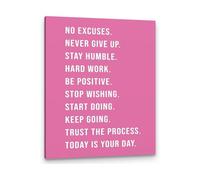 ITCLEYMDZV Inspirational Gym Decor No Excuses Never Give Up Workout Motivation Framed Canvas Wall-Art for Men Women(Unframed,12x18inch(30x45cm))