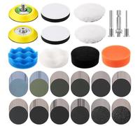 ITClosud 133 PièCes Tampons de Polissage, 75mm Kit Polisseuse Voiture, Jeu de Papier de Verre Humide, Tampons D'éPonges de Polissage, Polissage de Phares, pour Polir, Meuler, Cirer