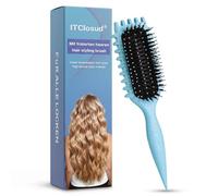 ITClosud Curl Defining Brush, Brosse Coiffante pour Cheveux Bouclés D'hommes et de Femmes pour Fixer et Modeler Les Boucles, Réduit Les Tiraillements et la Séparation (Bleu)