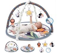 ITClosud Tapis D'éVeil BéBé, Couverture Rampante, Tapis de Jeu, Parc BéBé, Nid Pour Nouveau-Né Avec 5 Jouets Sensoriels Amovibles, Pour BéBé DèS la Naissance, Nouveau-Né