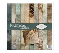 ITD Collection - Emballage Scrapbooking 12 x 12 pouces, Papier Scrapbooking, Découpage, Papier Décor, Papier Carton - 310 x 320 mm (Sea Expedition)