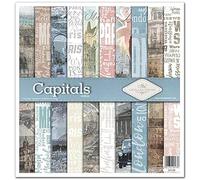 ITD Collection - Emballage Scrapbooking 12 x 12 pouces, Papier Scrapbooking, Découpage, Décoration, Papier Décor, Papier Carton - 310 x 320 mm (Capitales) (SLS-030)