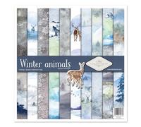 ITD Collection - Emballage Scrapbooking 12 x 12 pouces, Papier Scrapbooking, Papier Décor, Papier Carton - 310 x 320 mm (SLS-022 - animaux hiver)- HS code 48025890