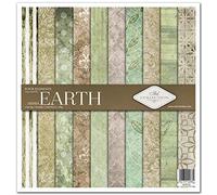 ITD Collection - Emballage Scrapbooking 12 x 12 pouces, Papier Scrapbooking, Papier Décor, Papier Carton - 310 x 320 mm (Four elements-Earth -SLS-013)
