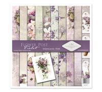 ITD Collection - Emballage Scrapbooking 12 x 12 pouces, Papier Scrapbooking, Papier Décor, Papier Carton - 310 x 320 mm (SLS-044 - Flower Post - Violet)- HS code 48025890