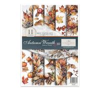 ITD Collection - Feuille de riz craft - Papier Décopatch en feuilles - Decoupage Rice Paper - A4 29,7 x 21 - Autumn Wreath - RP-076