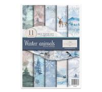 ITD Collection - Feuille de riz craft - Papier Décopatch en feuilles - Decoupage Rice Paper - A4 29,7 x 21 - Winter animals - RP-083