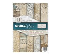 ITD Collection - Feuille de riz craft - Papier Décopatch en feuilles - Decoupage Rice Paper - A4 29,7 x 21 - Wood & Lace - RP-075