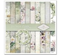 ITD Collection - Lot de scrapbooking de 30 x 320 cm, papier décoratif, découpage, fabrication de cartes, dimensions du papier : 310 x 320 mm (Flower Post - White, SLS047), Taille unique