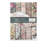 ITD Collection - Papier de riz créatif A4 Decoupage Rice Paper Sheet 29,7 x 21 cm Technique de découpage multicolore (RP063 -Flower Post - Rose)