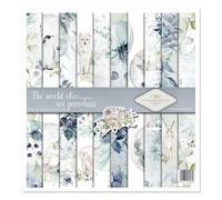 ITD Collection - Papier de scrapbooking - Kit de scrapbooking - Papier à motif pour bricolage - Papier décoratif 310 x 310 mm - 10 feuilles + 1 - The world of ice porcelain - SLS-020