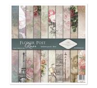 ITD Collection - Papier de scrapbooking - Kit de scrapbooking - Papier à motif pour bricolage - Papier décoratif 310 x 310 mm - 10 feuilles + 1 - Flower Post - Rose - SLS-068
