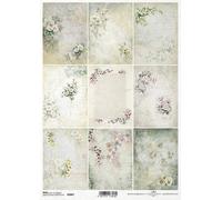 ITD Papier de riz découpage papier de bricolage R2067 Fleurs de fruits, myosotis, pensées, muguet, camomille,