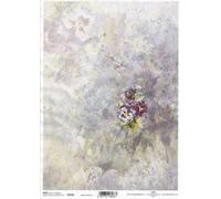 ITD Papier de riz découpage Papier de bricolage Technique de la serviette-R2206 Fleurs de pensées