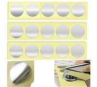 Iteal Lot de 100 autocollants vierges argentés de 45 mm en feuille métallique de gaufrage pour certificat, scellement avec bord dentelé, autocollants légaux pour sceaux de notaire