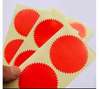 Iteal Lot de 100 autocollants vierges rouges en feuille métallique de 45 mm avec bord dentelé pour récompenses, sceaux juridiques et notaires