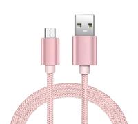 iTechCover Câble USB tressé compatible avec haut-parleur Bluetooth stéréo sans fil Jam Heavy Metal - Or rose - 1 m