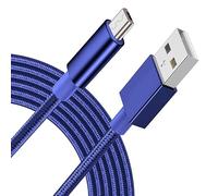 iTechCover Câble USB tressé de charge/câble d'alimentation compatible avec haut-parleur Bluetooth portable JBL GO Essential, bleu, 1 m