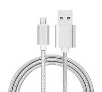 iTechCover Câble USB tressé de charge/d'alimentation compatible avec Lenovo Tab M10 HD TB-X505F - Blanc - 3 m