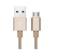 iTechCover Câble USB tressé pour chargeur/chargeur compatible avec haut-parleur Bluetooth Polaroid Disco, doré, 2 m